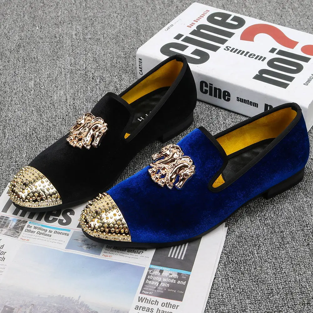 Мужские кожаные туфли с золотистой пряжкой коричневые повседневные деловые