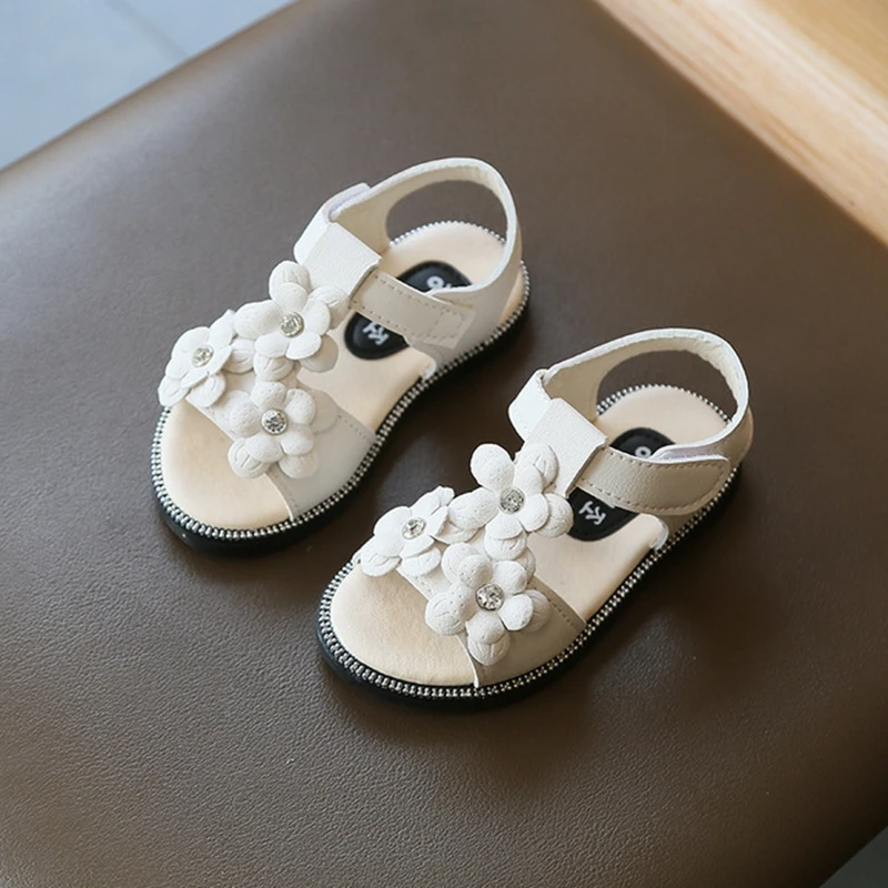 

Princess Sandals For Kids Girls Summer Shoes Flower Diamonds Baby Girls Shoes Open Toe Children Beach Sandal KS597