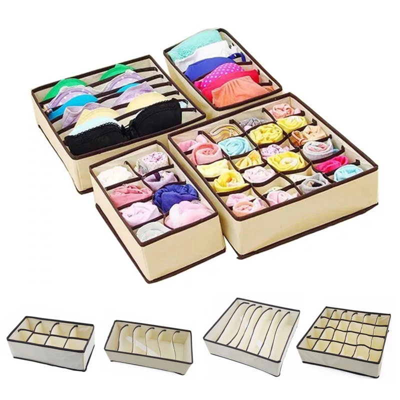 Складной ящик для хранения нижнего белья из нетканого материала|Ящики хранения| |