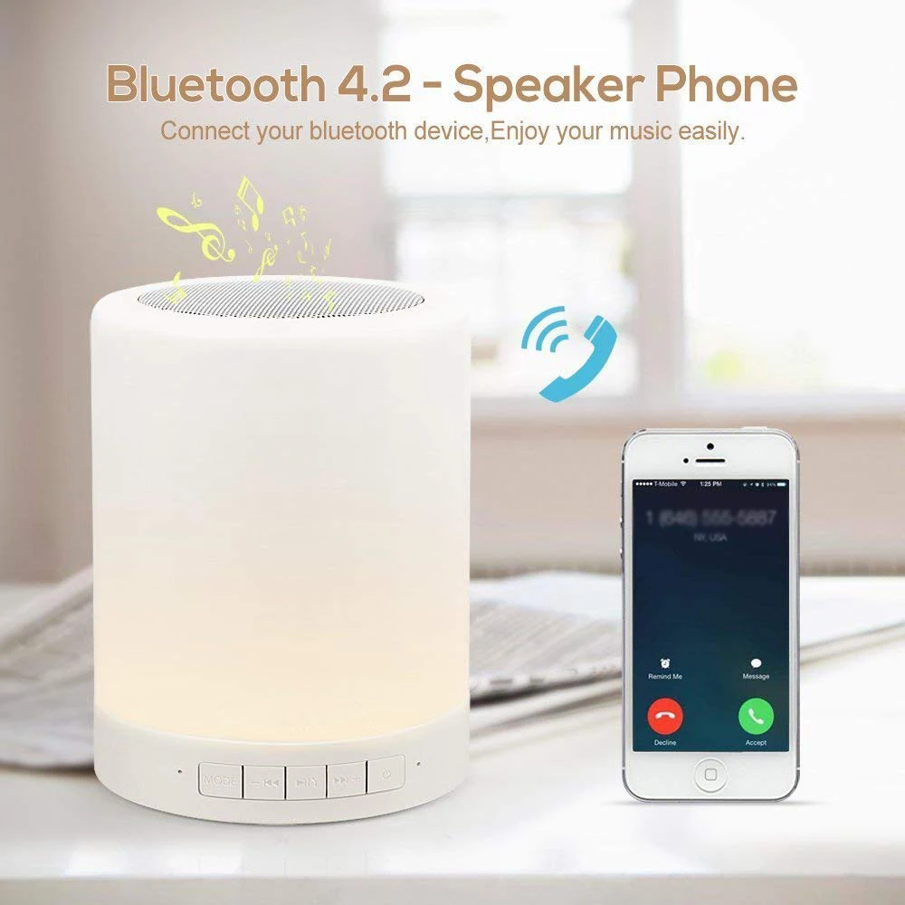Ночной светильник с Bluetooth динамиком портативный беспроводной tf карта динамик