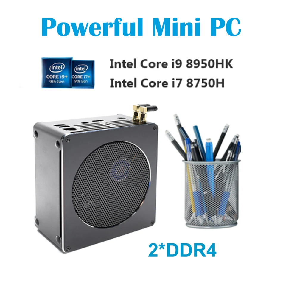 HUNSN Топ игровой компьютер Intel i9 8950HK i7 8750H i5 8300H Windows 10 Pro 2* DDR4 6 ядерный 12 нитей Nuc мини ПК AC WiFi HDMI