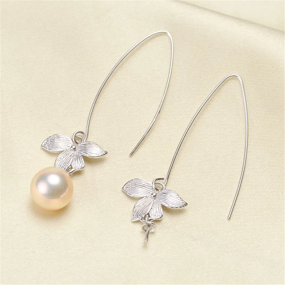 

Classic Pearl Earrings Accessory Mountings, 925 Silver Earrings Settings Jewelry Findings Parts Fittings connection Accessorie