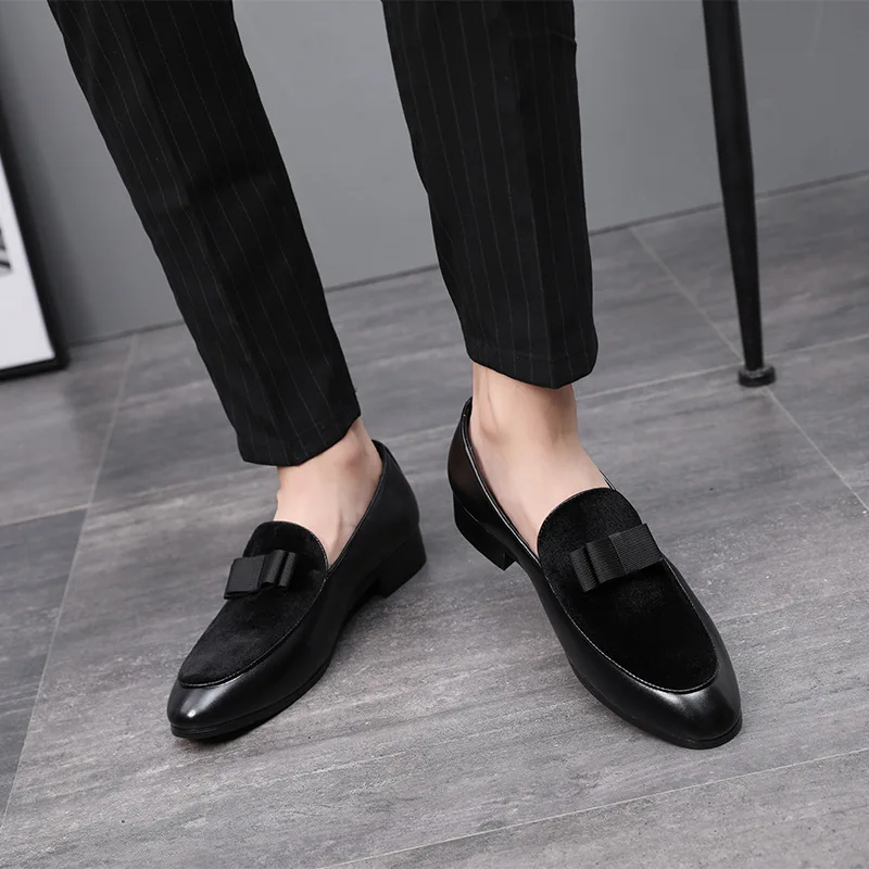 2020 Роскошные модельные туфли с бантом мужские лоферы на плоской подошве цвет