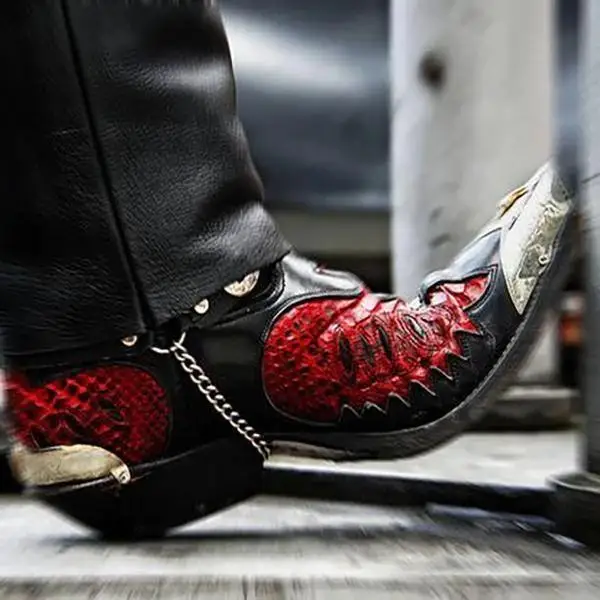 

Europe, America and England Men's Breathable Shoes Nightclub Hairdresser Pointed Men's Shoes Red Pointed Shoes KA054