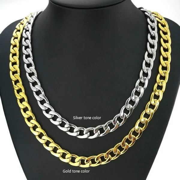 

11mm band width stainless steel gold Silver mens boys chain necklace 50cm 60cm 70cm Length N293 294