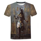 Футболка унисекс с 3D-принтом древнего египетского искусства, Модный популярный Повседневный Топ с коротким рукавом в стиле древнего Египта, Классическая уличная одежда, черный цвет