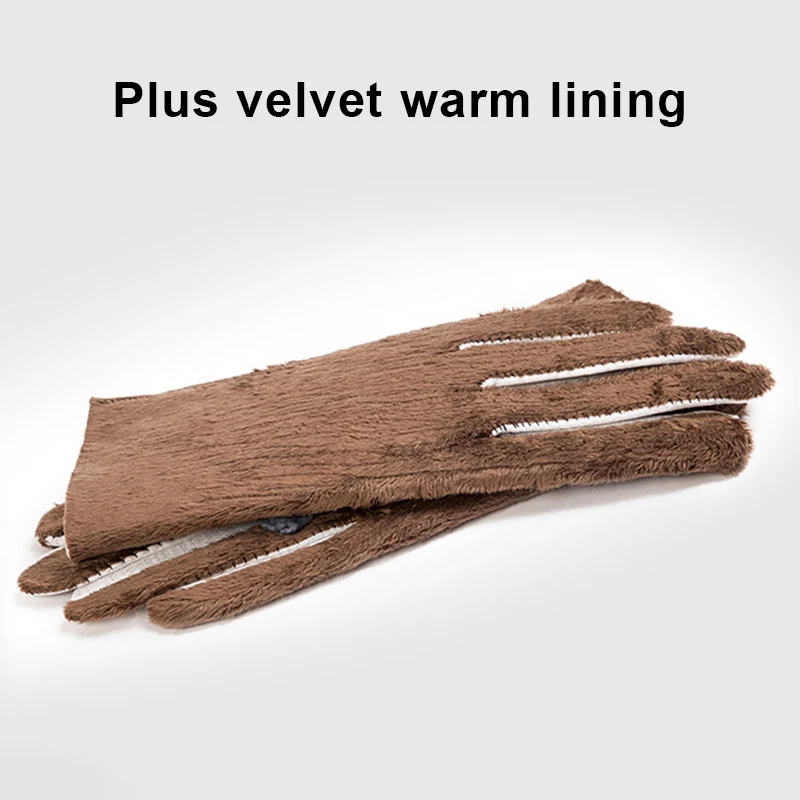 

Men Winter Warm PU Leather Gloves for Riding Cold-Proof Plus Velvet Thick Windproof Touchscreen Motorcycle Glove BMF88