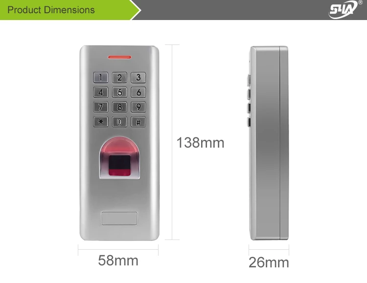 IP68 водонепроницаемая система контроля доступа по отпечаткам пальцев Rfid Контроль доступа Лер Wiegand 26 считыватель отпечатков пальцев антивандальный Открыватель двери