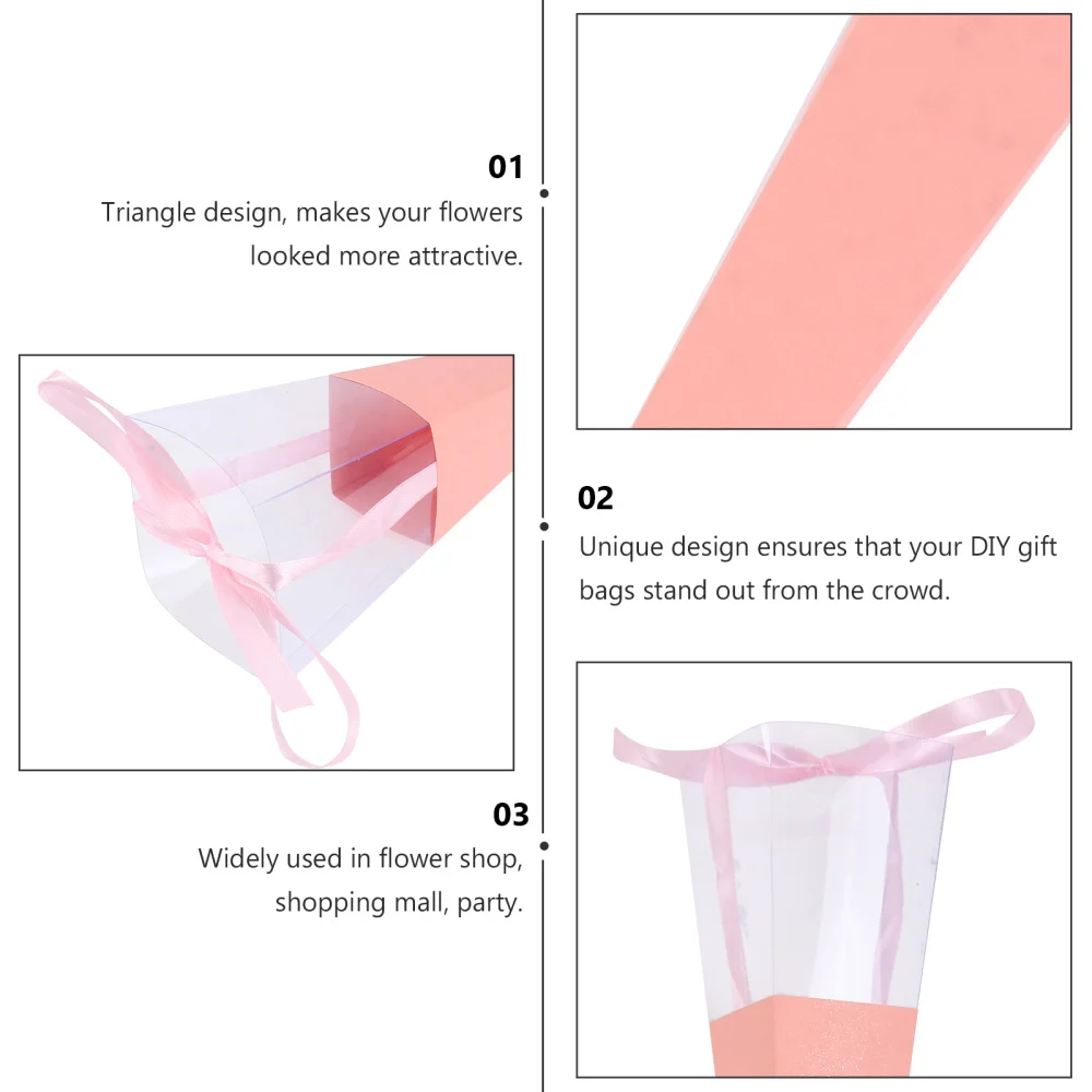 

5pcs Exquisite Single Rose Wrapping Box Rose Packing Bag For Valentine's Day