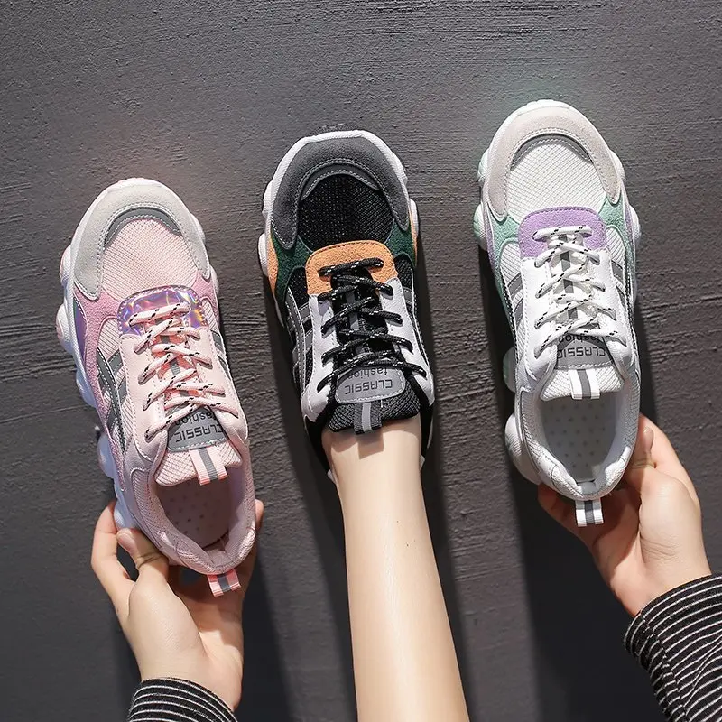 

Туфли женские на толстой подошве, из дышащей сетчатой ткани