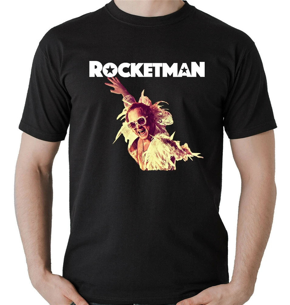 Camiseta Hombre Elton John Rocket Man фильм Pelicula Rocketman футболка свободный размер Топ