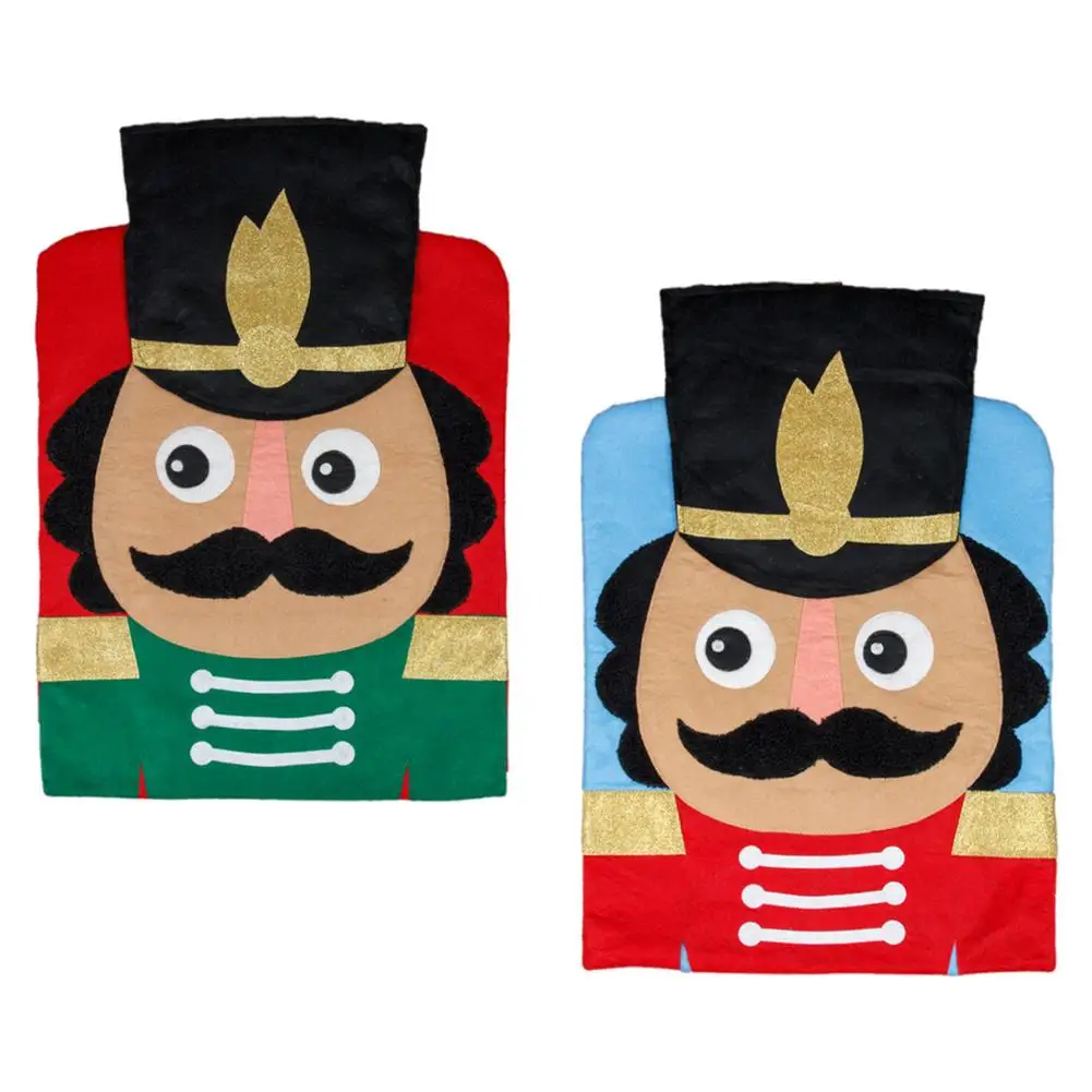 

Рождественский чехол на стул, мультяшный грецкий солдат, чехол на спинку стула, украшение, моющийся чехол для стула, протектор стула на Рожд...