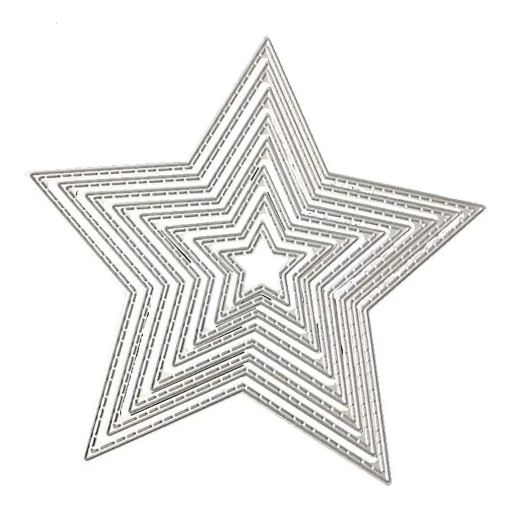 

NEW 8pc Star Pentagram Shape Metal Cutting Dies Embossed Stencil For Scrapbooking Album DIY Paper Card Art Craft Decor