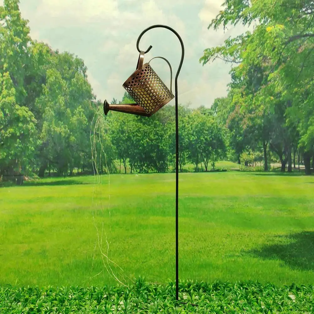 

Solar Light Retro Wrought Iron Shower Lamp Lawn Decor Intelligent High-quality LED Lights Solar Kettle Shower Light
