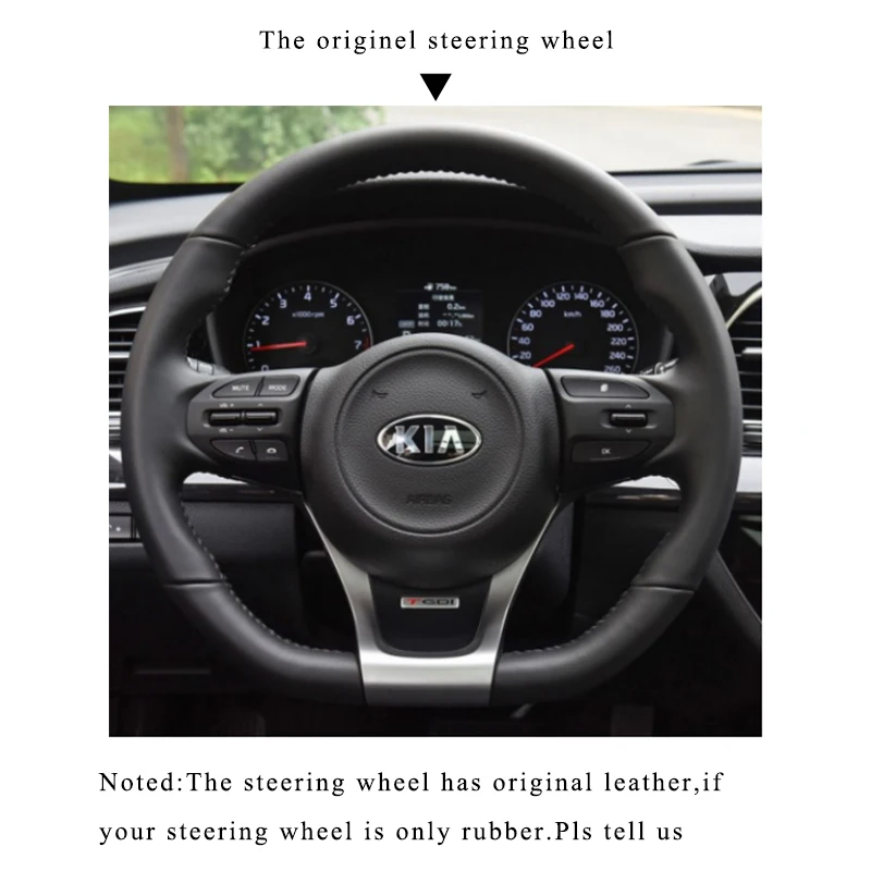 Наппа кожаный оплетка на руль Крышка для Kia KX CROSS года кожаный чехол на руль funda volante автомобильный Стайлинг