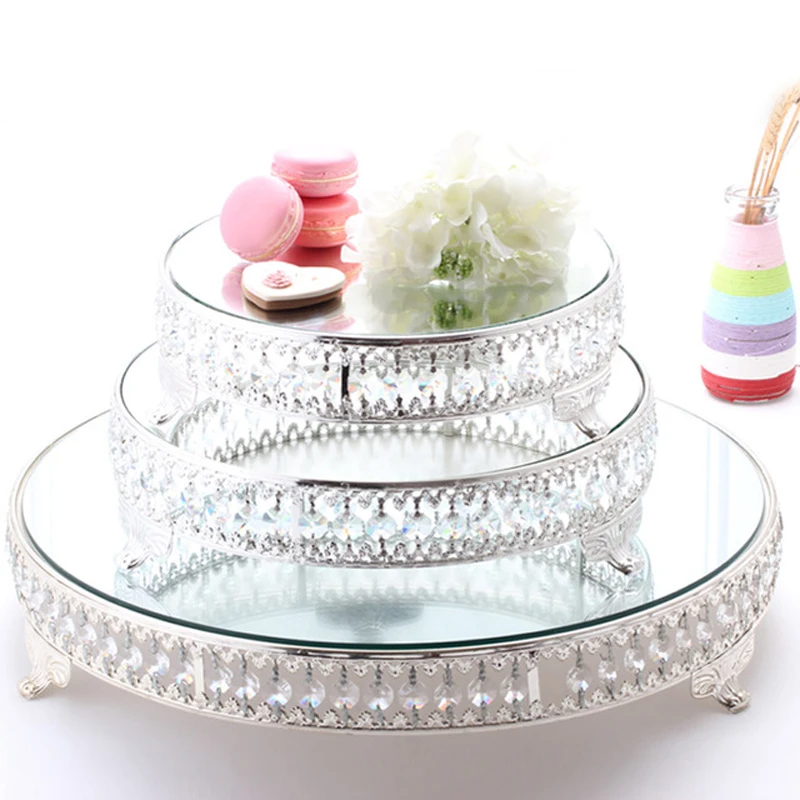 Европейский десертный поднос серебряная тарелка металлическая акриловая