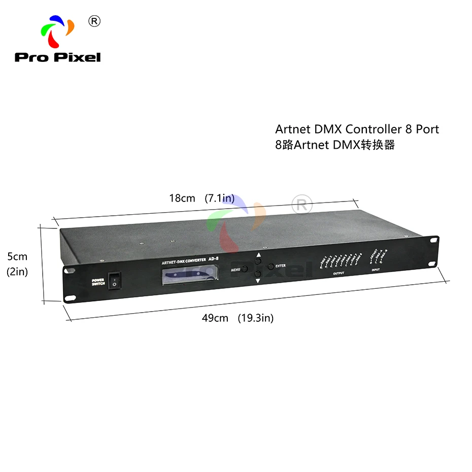 Artnet Dmx управление Лер 8-портовый преобразователь выход 8x512 4096 каналов 3PIN или 5PIN можно выбрать для Satge Dj светильник управления