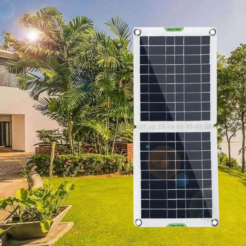 

60W Dual USB Folding Solar Panel Kit Mono Caravan Boat Camping Charging