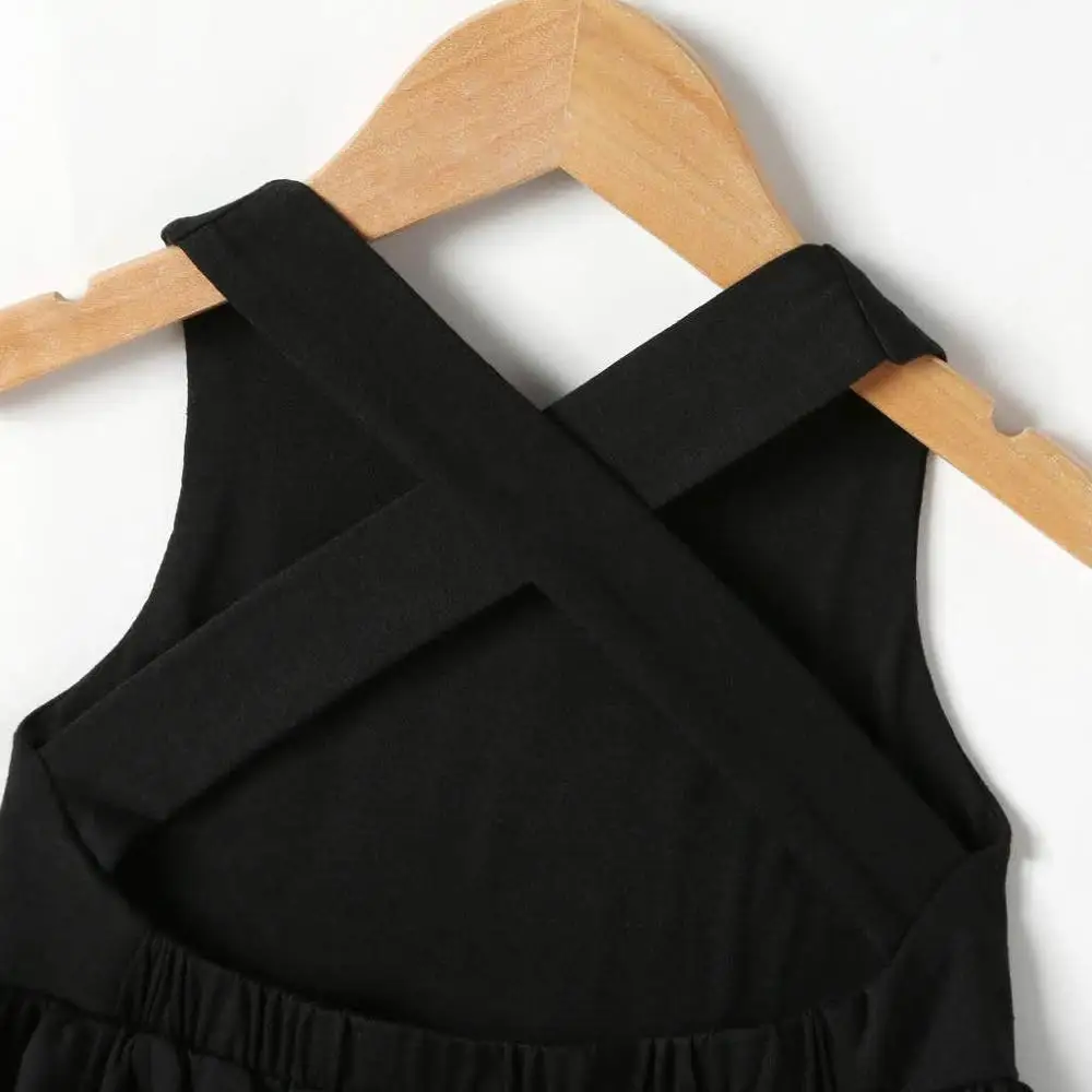 Новинка Лето 2020 платье для девочек в европейском и американском стиле черное
