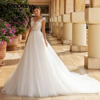 roddrsya princess white wedding dresses train lace appliques cap sleeves boho bride tulle illision open back bridal gowns