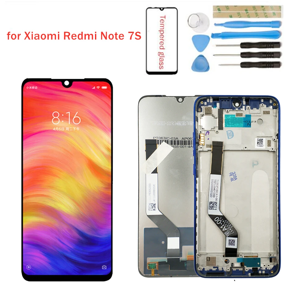 Для Xiaomi Redmi Note 7S ЖК экран сенсорный дигитайзер сборка Note7S дисплей 10 сенсорных