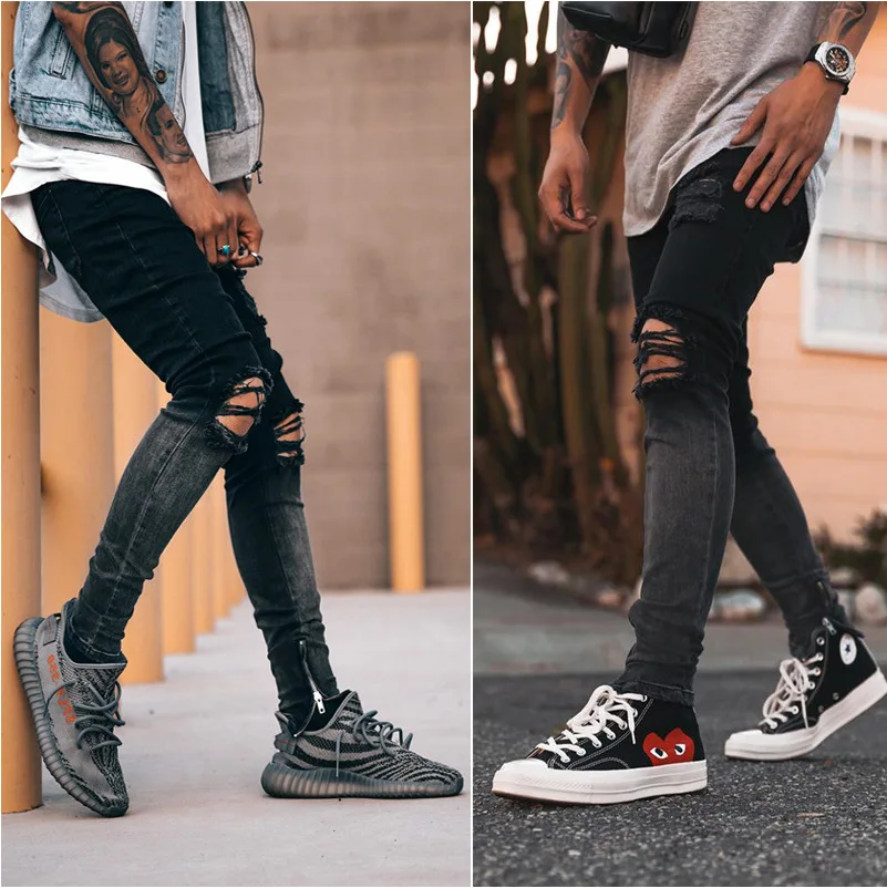 

2020 new style small foot hole foot zipper fashion jeans pants men's pants