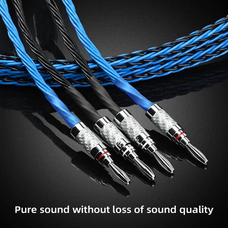 One Pair Hifi OCC Speaker Cable Hi-end HI-FI Systems Wire With Carbon Fiber Banana | Электроника