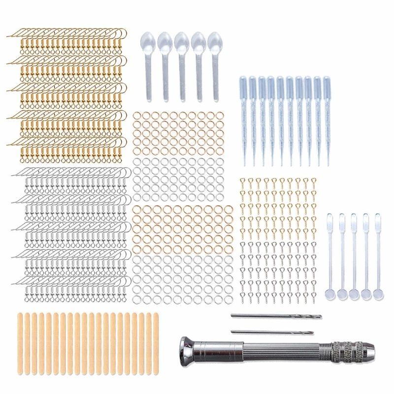 

Resin Earrings Findings Kit Earrings Hooks Jump Ring Screw Pins Epoxy Resin Tool