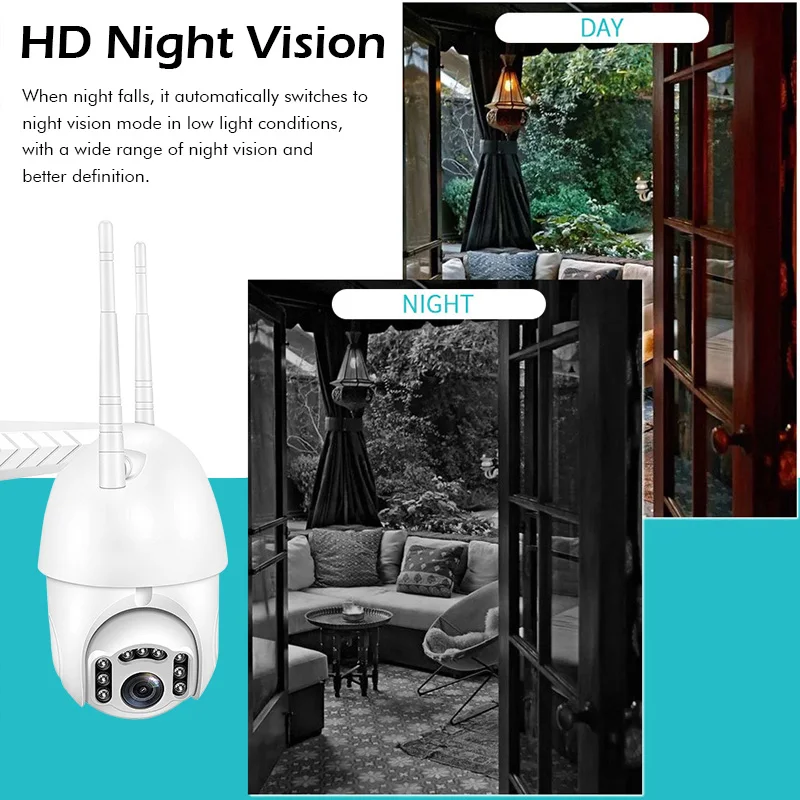 Умная Wi Fi IP камера HD 1080P 9 светодиодов 2 МП IP66 скоростная купольная ночная версия