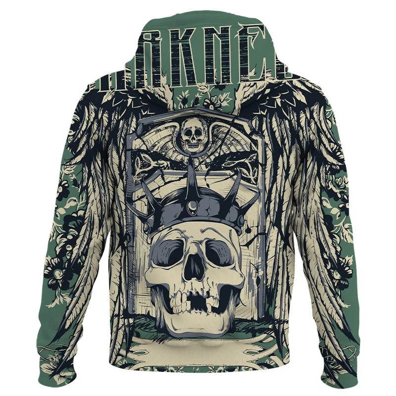 Мужские худи с абстрактным рисунком черепа и 3D принтом уличная одежда осенняя