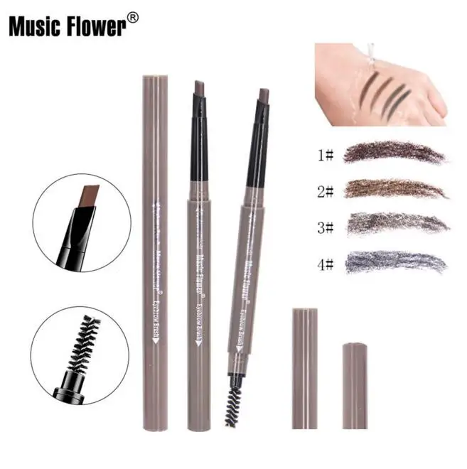 Музыкальный цветок 4 цвета набор для макияжа 3d-глаз коричневый матовый карандаш