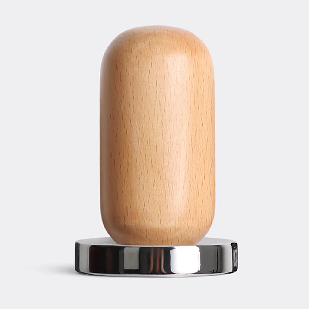 

Wooden Grip Coffee Tamper 58mm Flat Base Coffee Bean Press Hammer Tool for Cafe Home Office
