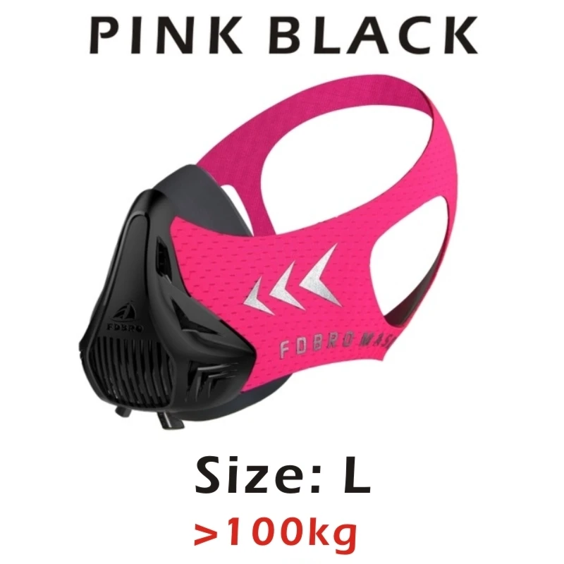 Pink Black L FDBRO Спортивная маска, тренировочная Спортивная маска 3,0 маска для бега для фитнеса, тренажерного зала, тренировки, сопротивление поднятию, кардио, выносливость, дыхание - Цвет: Pink Black L