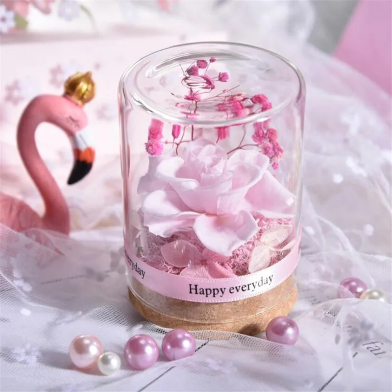 

2022 Glass Cover Everlasting Flower Rose Flower Valentine's Day Gift Party Decoration Girl Boy Gift Party Decoration 1pcs