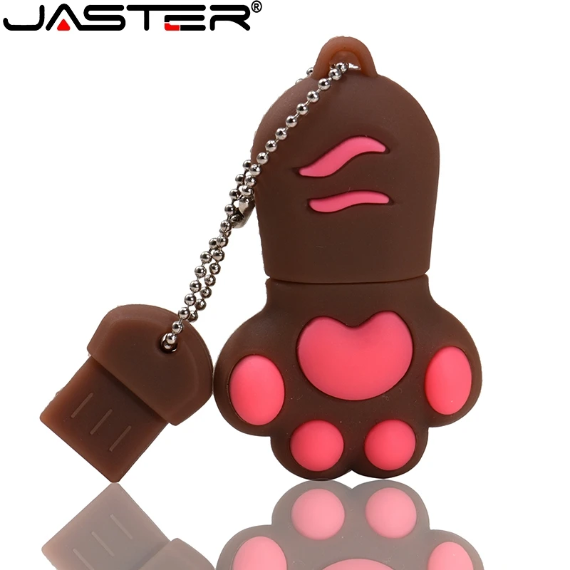 USB флеш накопитель JASTER Red Cat Paw флешка 8 ГБ 16 32 64 Гб 128 2 0 память мультяшный