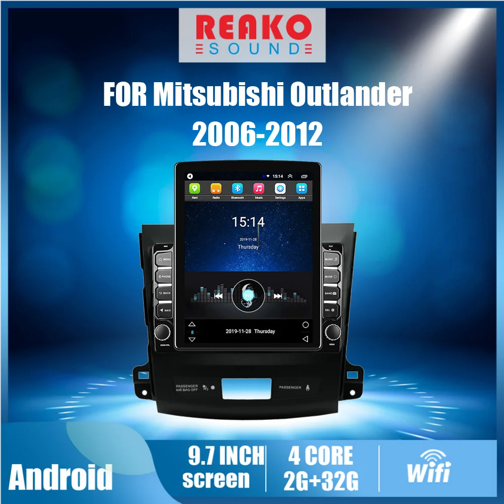 

REAKOSOUND 2 Din 9.7" Tesla Screen Car Multimedia Player GPS Navigator WIFI For Mitsubishi Outlander Android Radio 2006-2012
