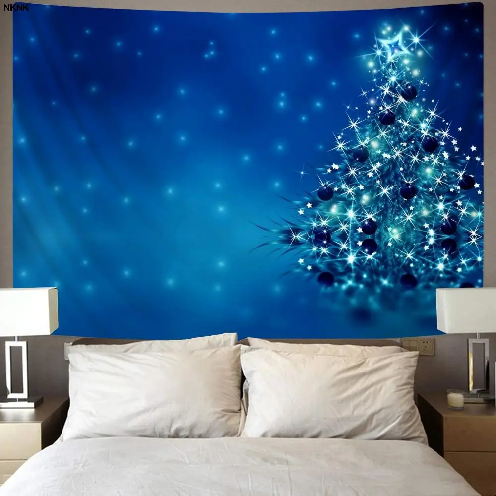 

NKNK Christmas Tapiz Christmas Tree Tenture Mandala Party Rug Wall New Year Home Tapestrys Decor Mandala Witchcraft New