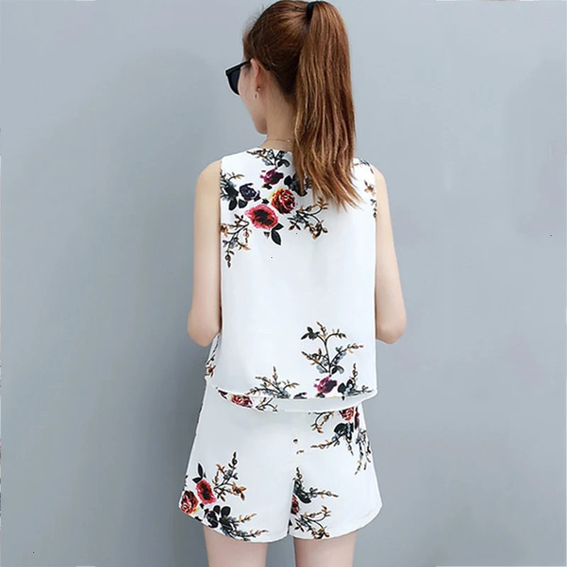 Комплект kleding Nieuwe Elegante с принтом Vrouwen майка топ Модный корейский комплект шортами