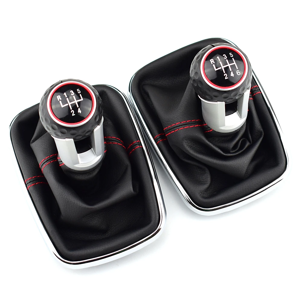 

12mm 5/6 Speed Gear Shift Knob Lever Shifter Gaitor Boot PU Leather For Volkswagen VW 1999-2004 Golf 4 IV MK4 GTI R32 Jetta Bora