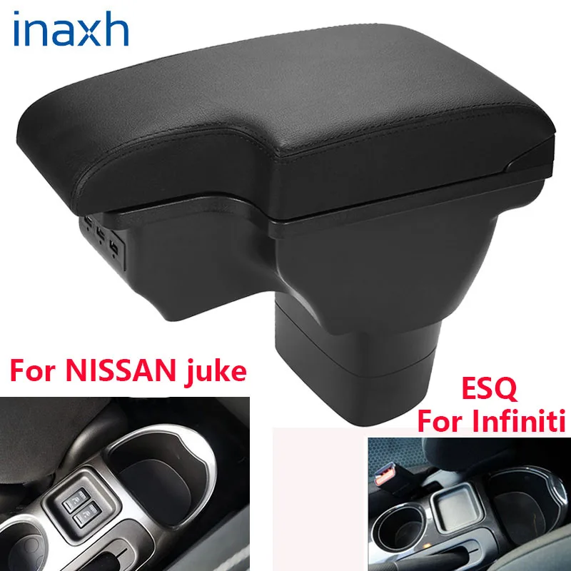 

For NISSAN juke Armrest box For Infiniti ESQ Car armrest 2010-2019 accessories interior storage box Retrofit parts USB LED