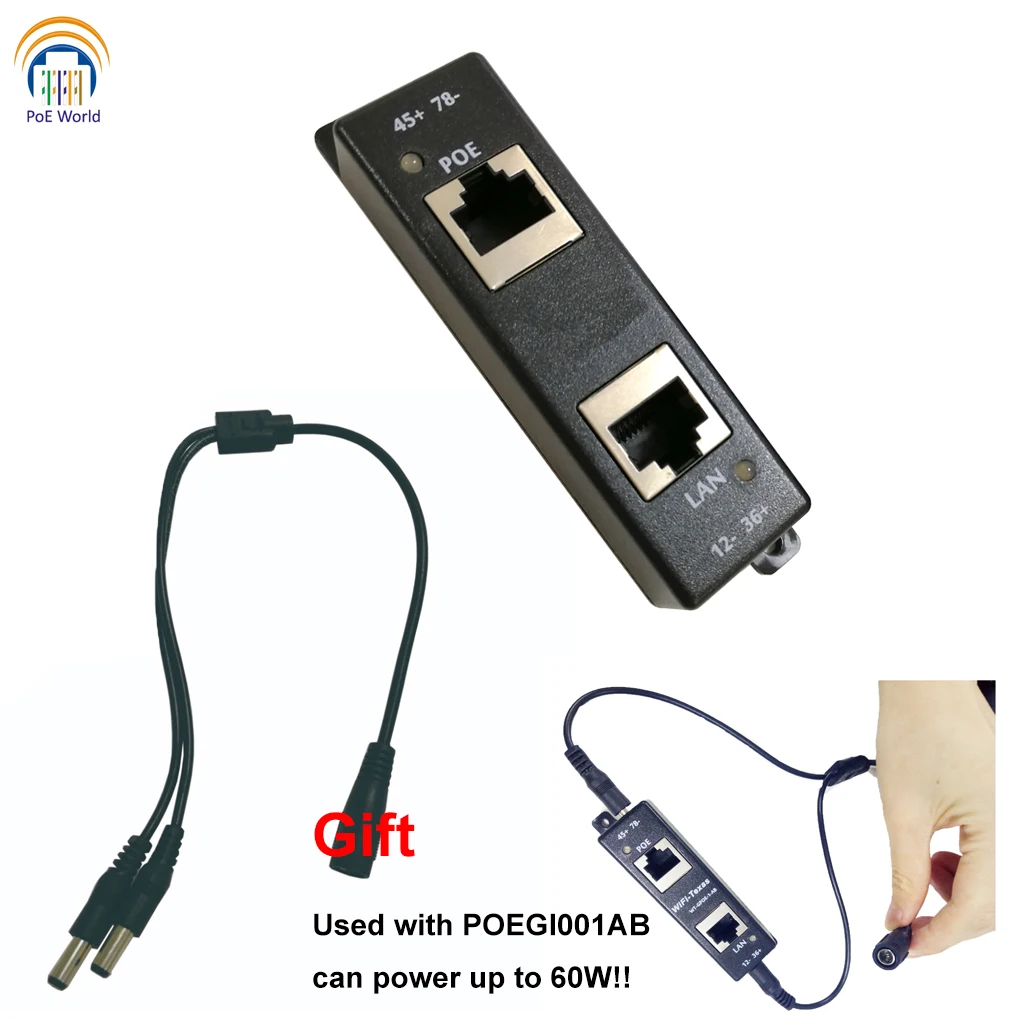 Гигабитный Инжектор Power Over Ethernet Пассивный инжектор PoE Plus Linker для 802.3at + ModeA B с двумя