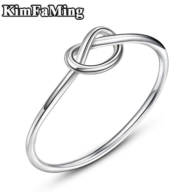 

Simple Trendy Women Plain Silver Love Knot Rings Delicated Minimalist Casual Heart Fine Jewellery Valentine/Birthday Gift R213