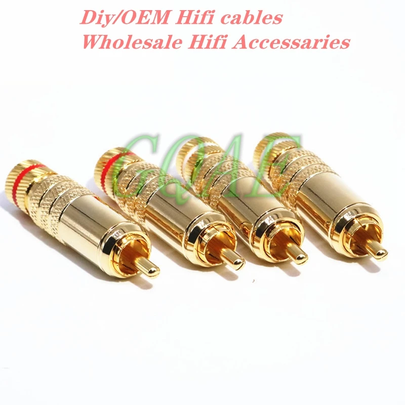 Hi-Fi позолоченный RCA штекер Hi-end паяльный аудиокабель сделай сам Интерконнектор