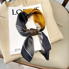 Роскошный брендовый Шелковый Атласный головной платок для женщин шарфы в клетку с животными Платки для шеи 70 см квадратные шали и шарфы для женщин