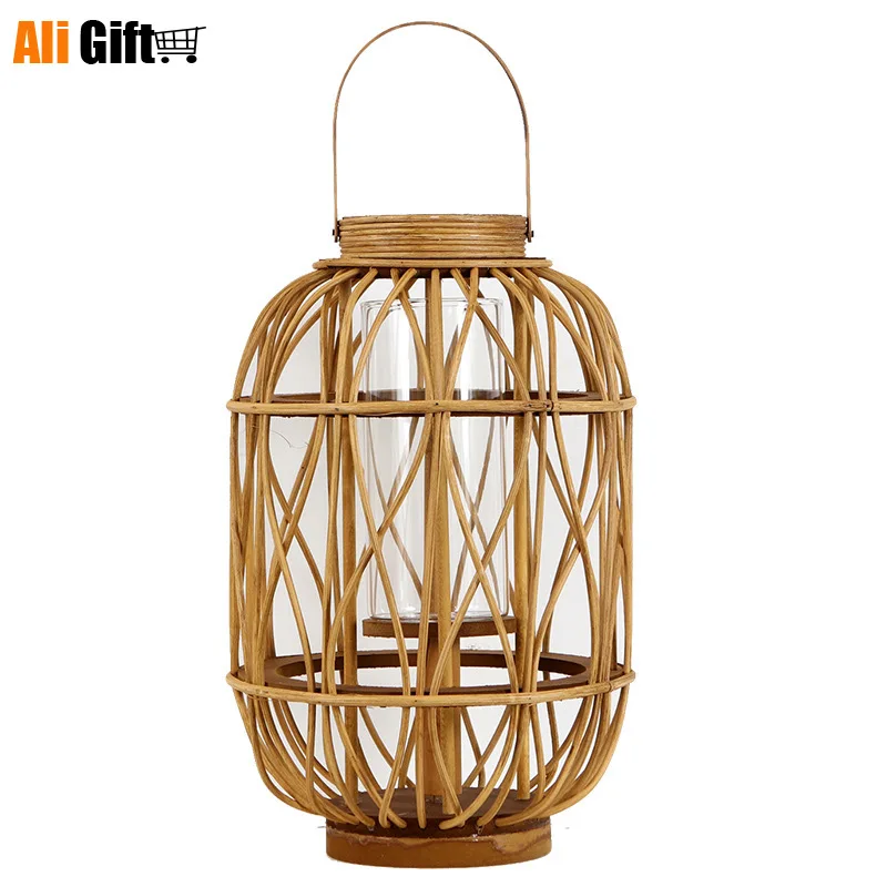 Китайский классический деревянный ротанговый подарок ручной работы Подсвечник