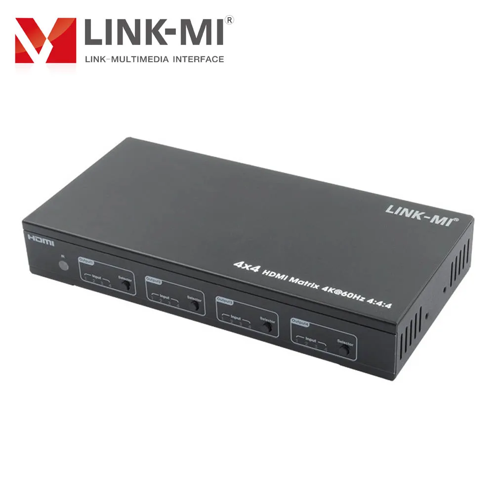 Фото LINK-MI 4x4 HDMI матрица поддерживает 4K @ 60 Гц YUV4:4:4, 18 Гбит/с, HDR HDMI2.0 и HDCP 2,2 3D с SPDIF аудио интерфейсом №5