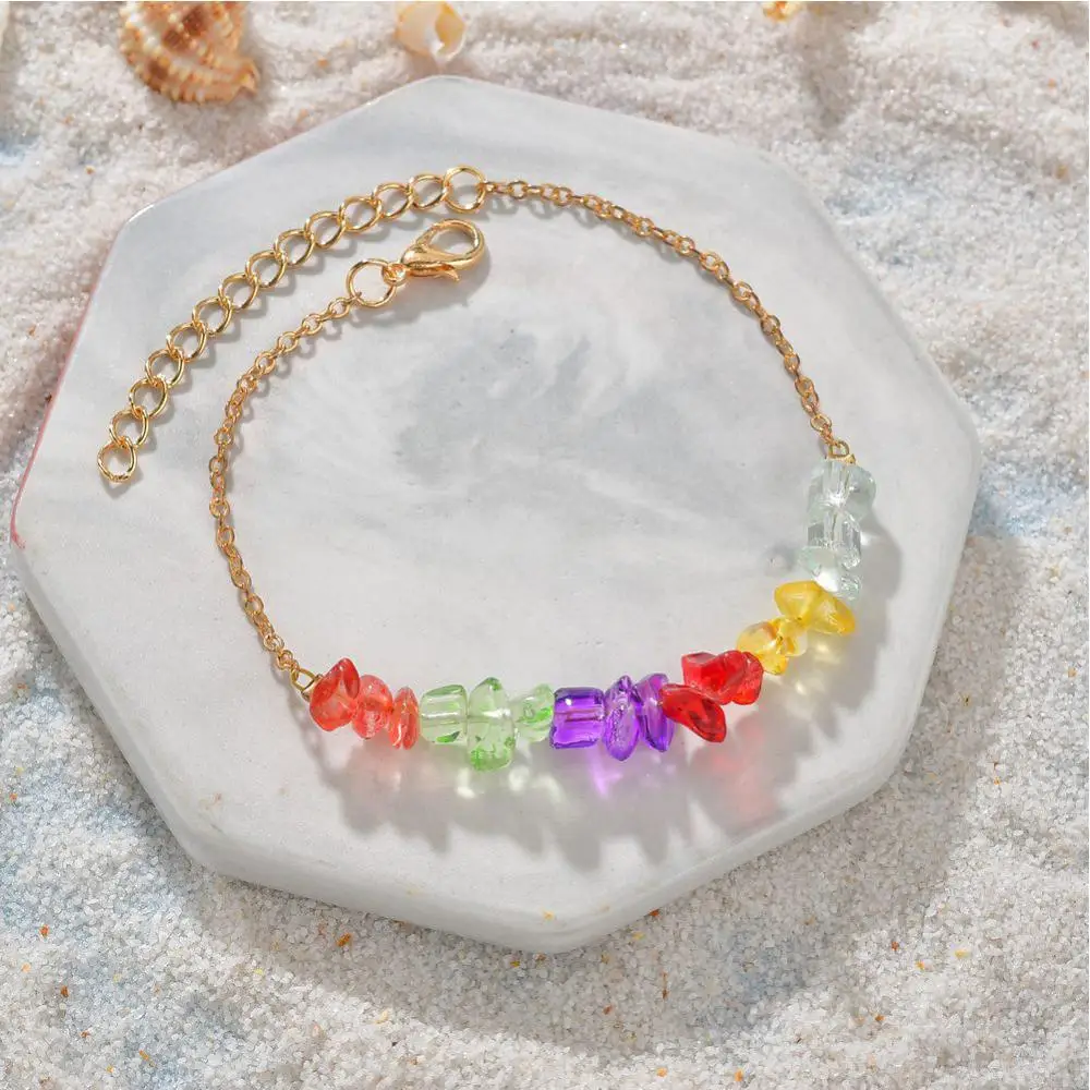 Женские браслеты из натурального камня асимметричные на запястье с кристаллами