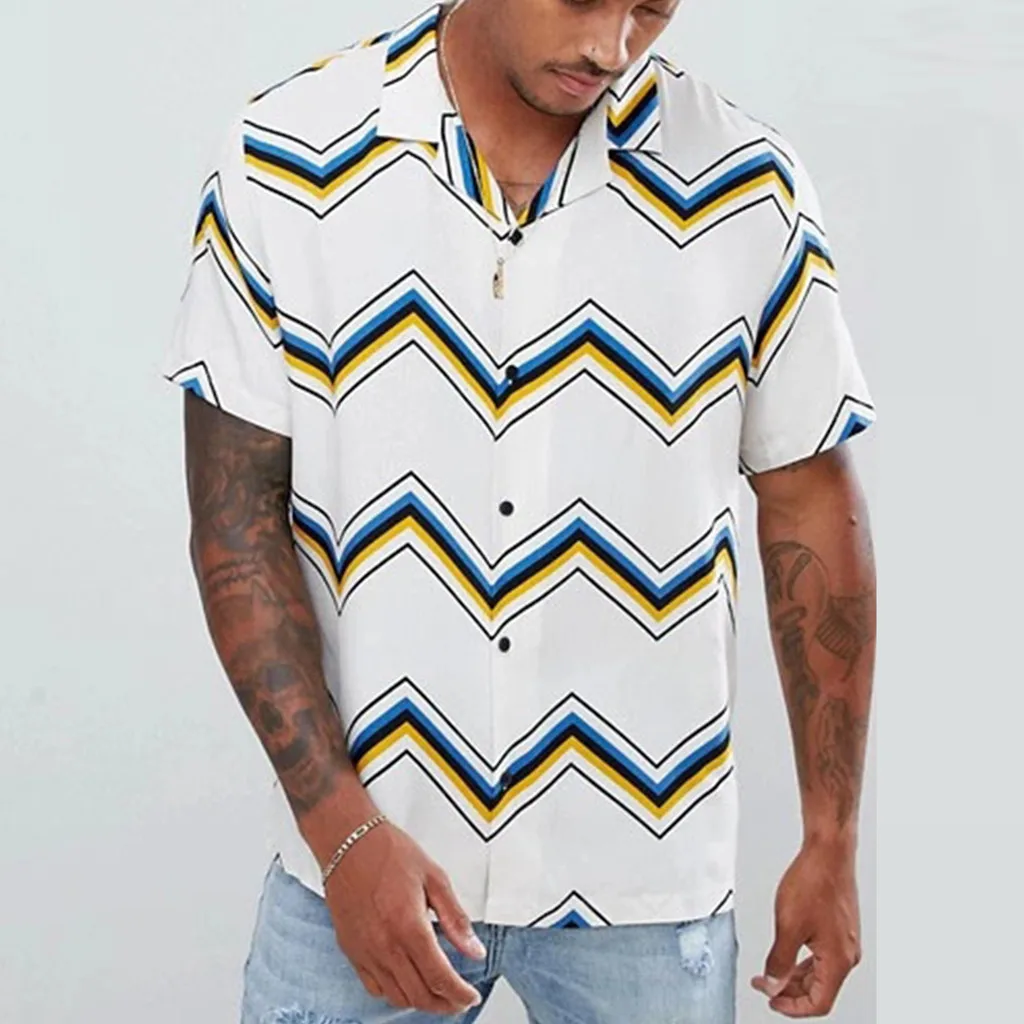 Самая красивая рубашка! Мужская рубашка на пуговицах с коротким рукавом мужская