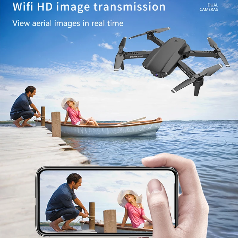 Дрон E99 Pro Радиоуправляемый с двумя камерами 1080P 4K Wi-Fi FPV | Игрушки и хобби