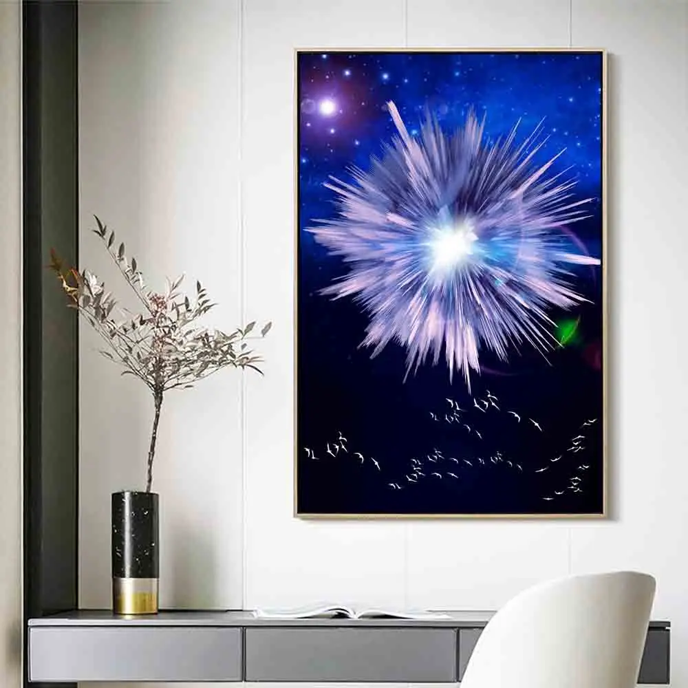

Abstract oil painting bright starry sky wall painting art canvas painting living room corridor office home decoration mural
